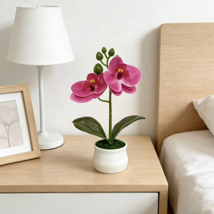 Realistic Artificial Orchid Floral Arrangement for Home Decor