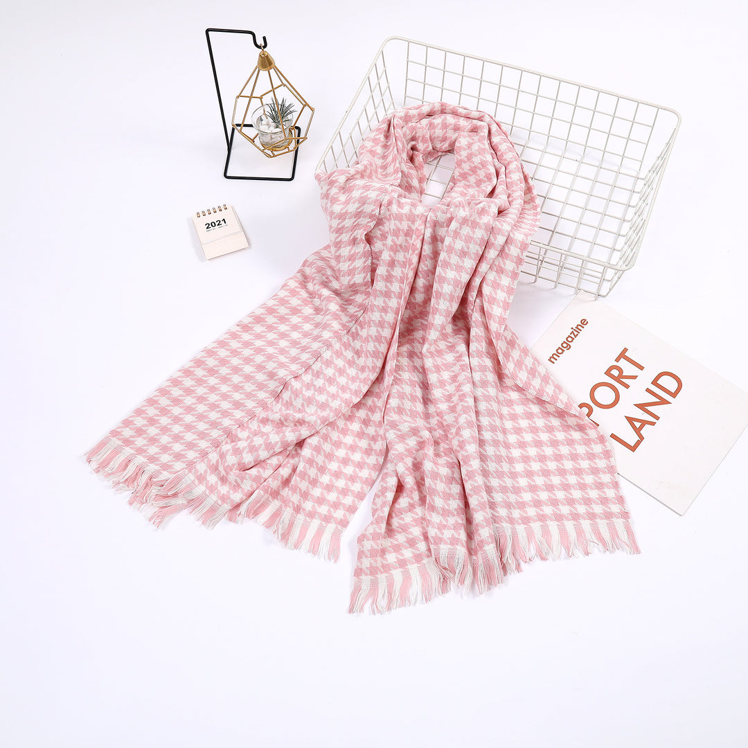 Ladies elegant scarf with houndstooth pattern Kalsten