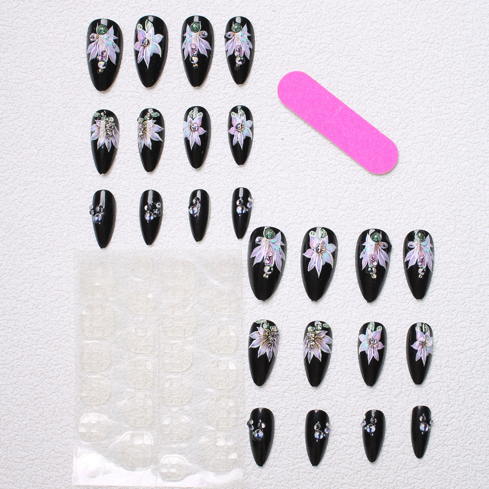 Floral Embellished Press-On Nails Kalsten