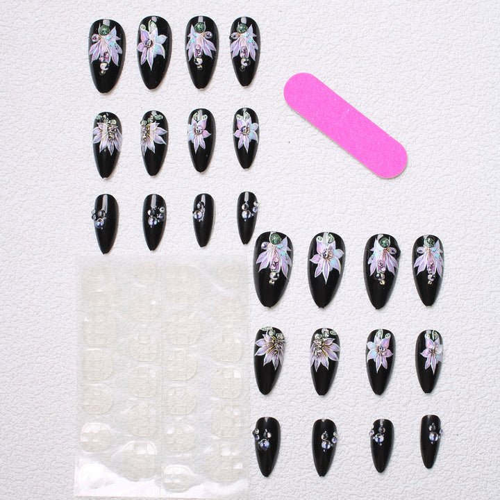 Floral Embellished Press-On Nails Kalsten