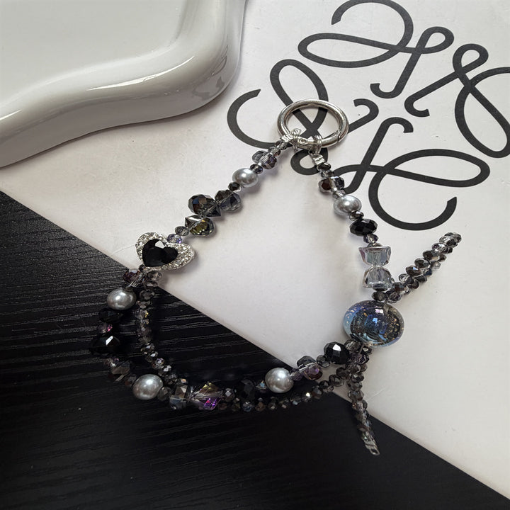 Beaded Heart Charm Keychain Kalsten