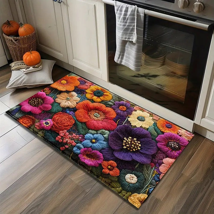 Floral Patterned Welcome Mat Kalsten