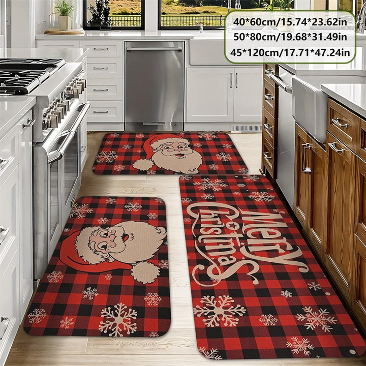Festive Holiday-Themed Kitchen Mat Set