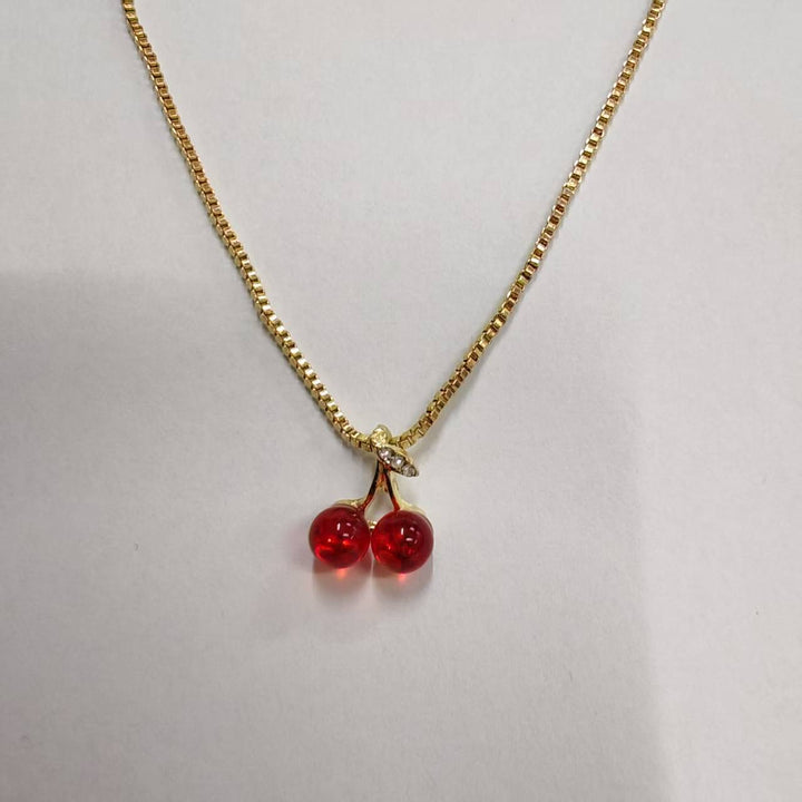 Elegantly Charming Cherry Pendant Necklace Kalsten
