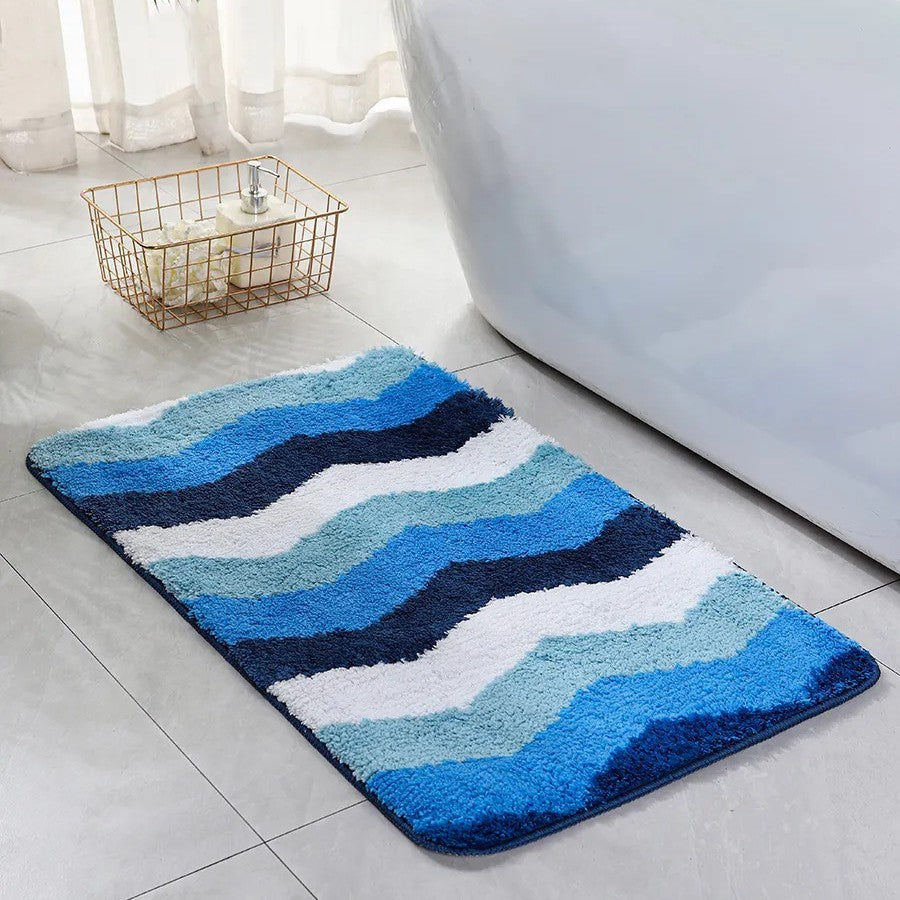Soft Absorbent Wave Pattern Bath Mat Kalsten