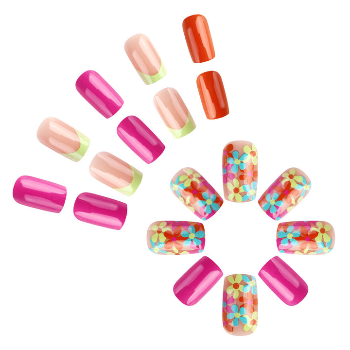 Fun Floral Press-On Nail Art Kalsten