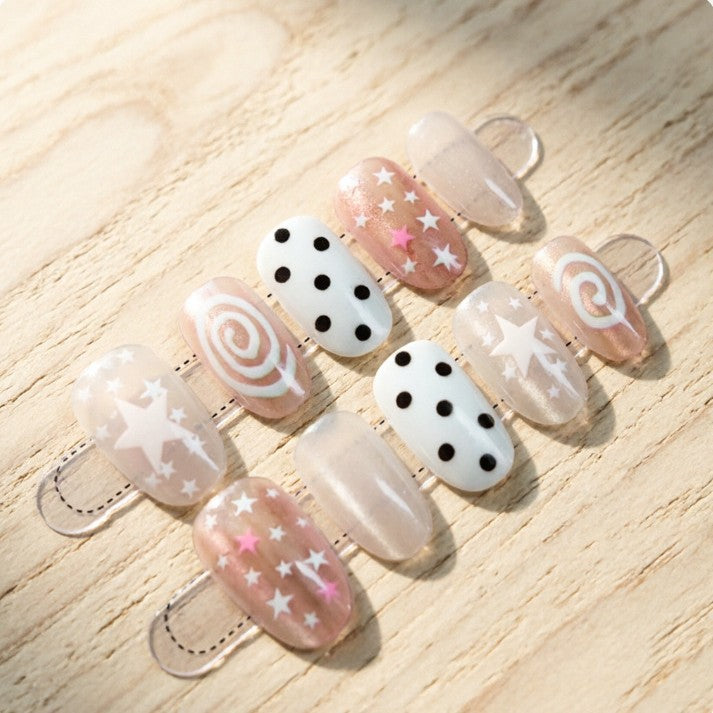 Artificial nails with trendy star pattern Kalsten