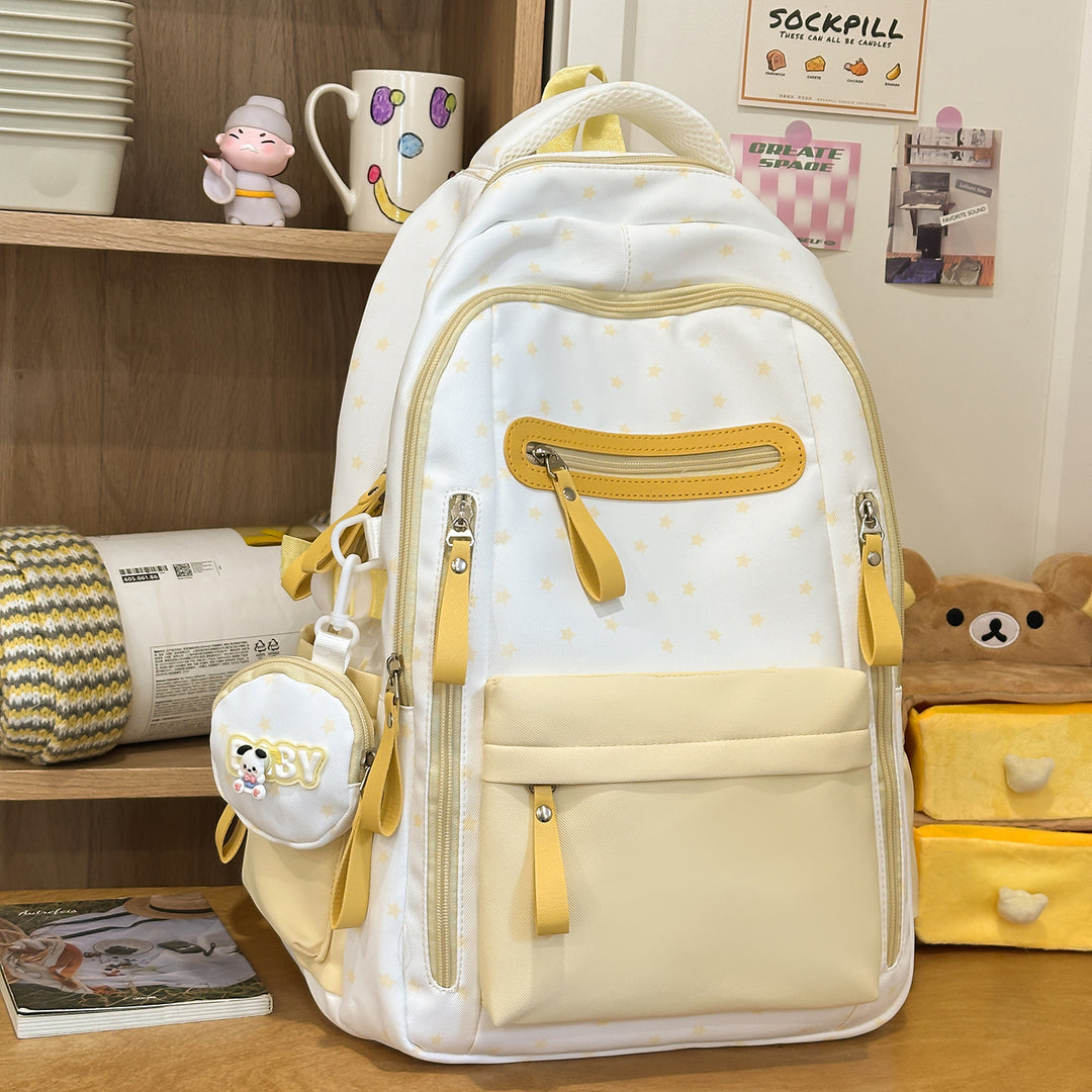 Backpack with Charming Star Applications and Practical Compartments Kalsten
