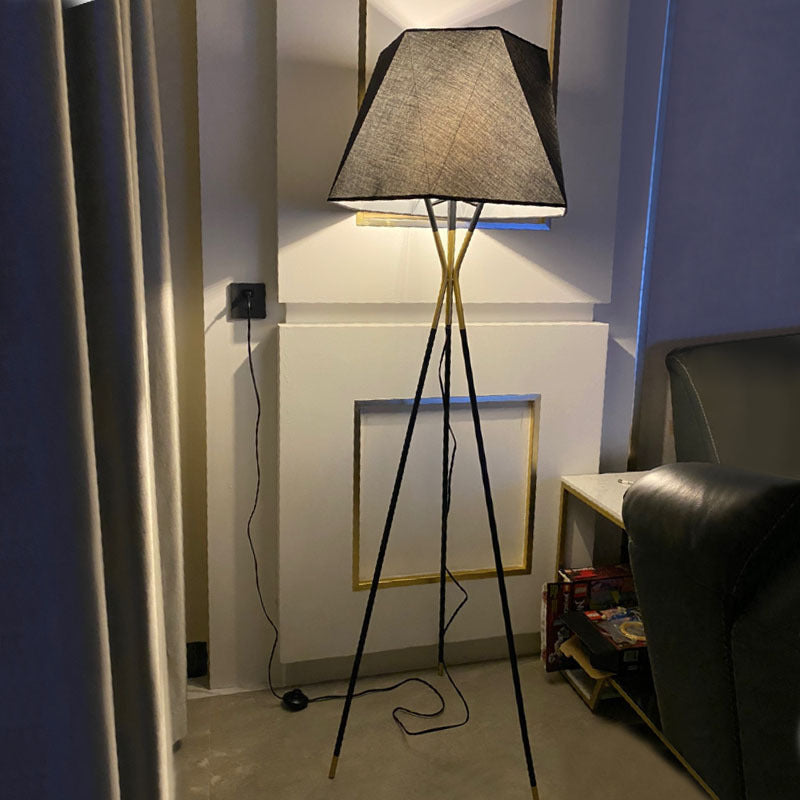 Modern Geometric Floor Lamp with Tripod Base