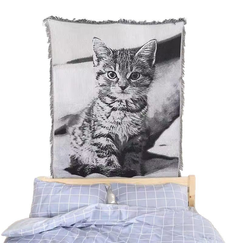 Cat-Themed Cozy Throw Blanket