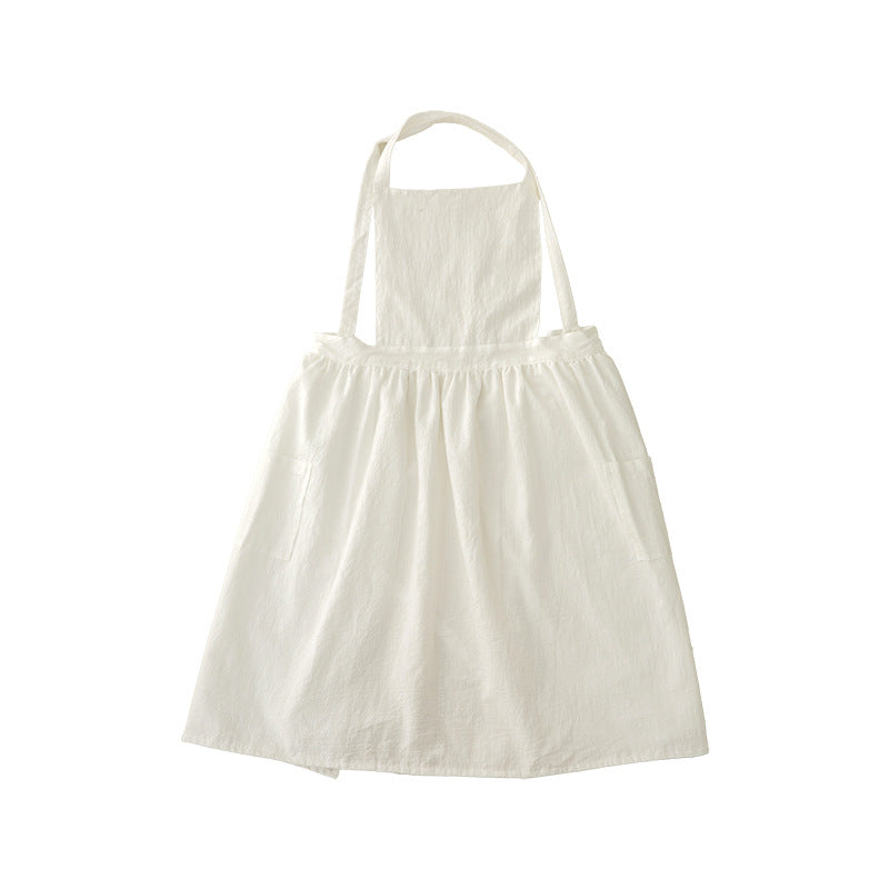 Casual apron dress with adjustable straps, gathered waist and side pockets Kalsten