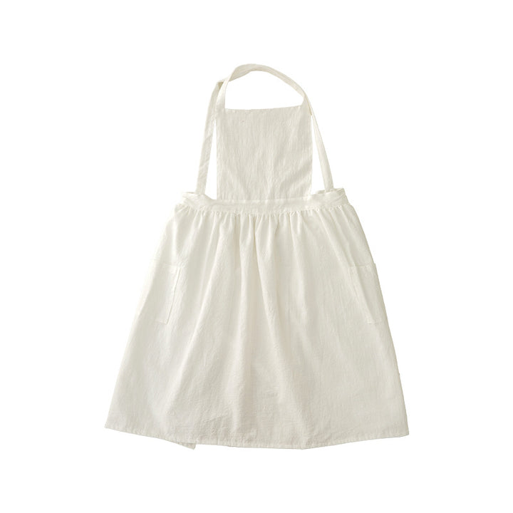 Casual apron dress with adjustable straps, gathered waist and side pockets Kalsten
