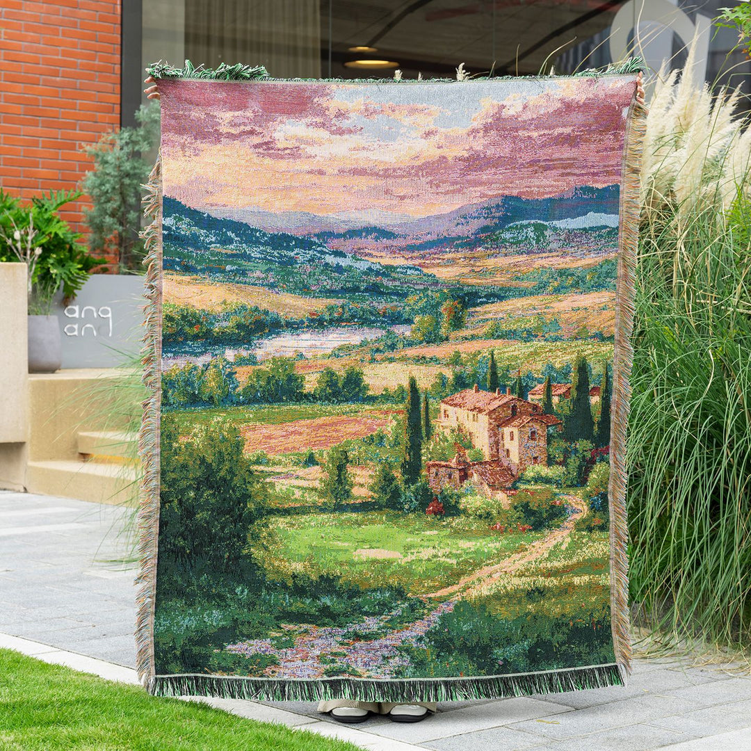 Scenic Landscape Woven Throw Blanket