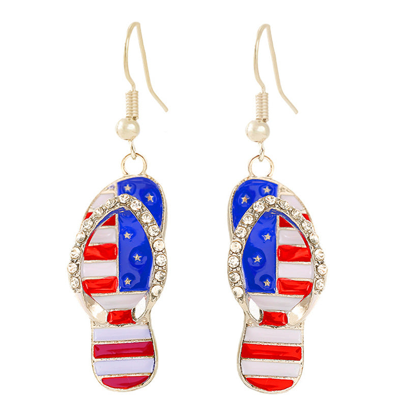 Women's nan patriotic horseshoe enamel dangle earrings with star-accented design and fishhook findings Kalsten