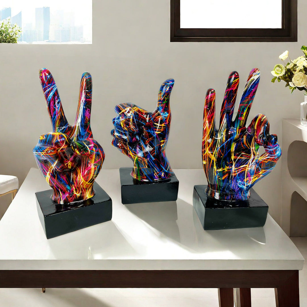 Stylish hand sculptures with colorful design Kalsten