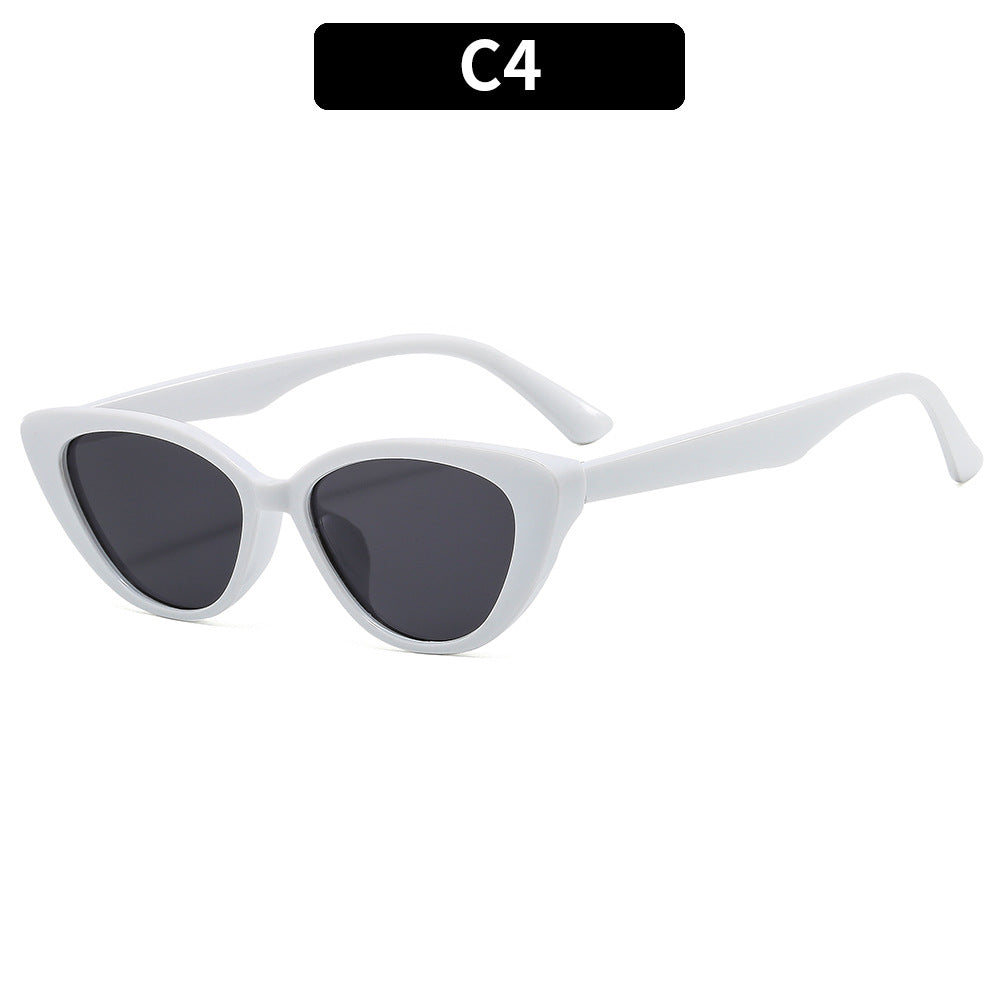 Retro Cat-Eye Sunglasses with Animal Print Frames
