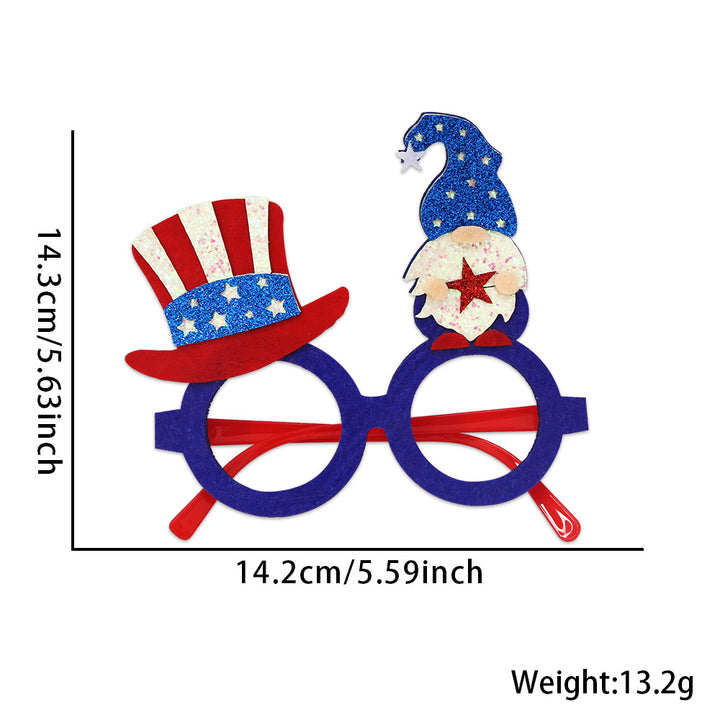 Unisex glitter glasses with USA lettering and round frame party glasses Kalsten