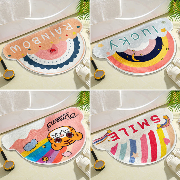 Rainbow-Themed Soft Bathroom Mat