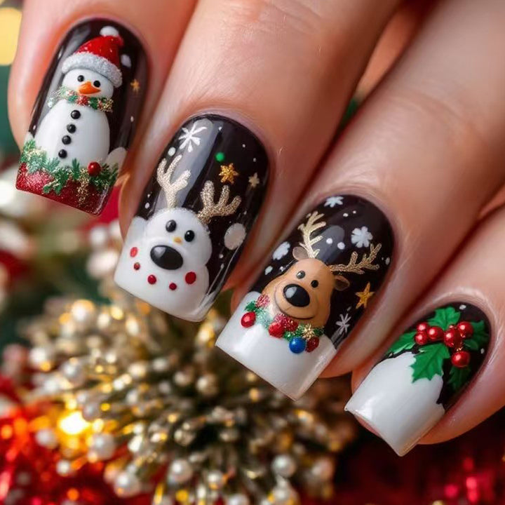 Festive 3D Holiday Character Nail Art Kalsten