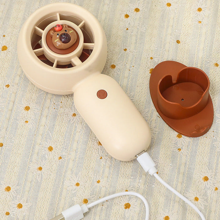 Women's Portable Handheld Fan with Cute Bear Design Kalsten