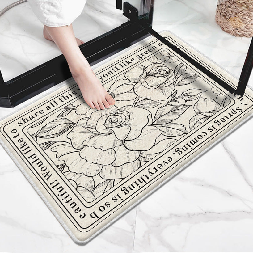 Floral Inspirational Welcome Mat