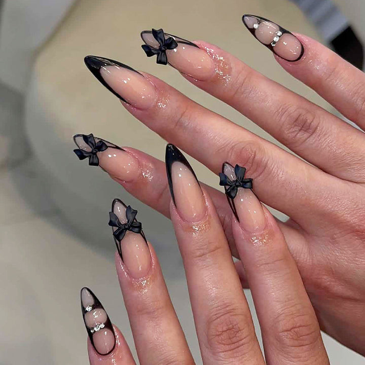 Ombre Press-On Nail Set with Decorative Elements Kalsten