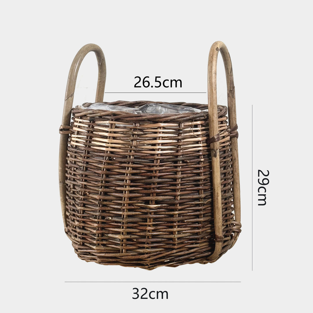 Handcrafted storage basket with natural fiber Kalsten