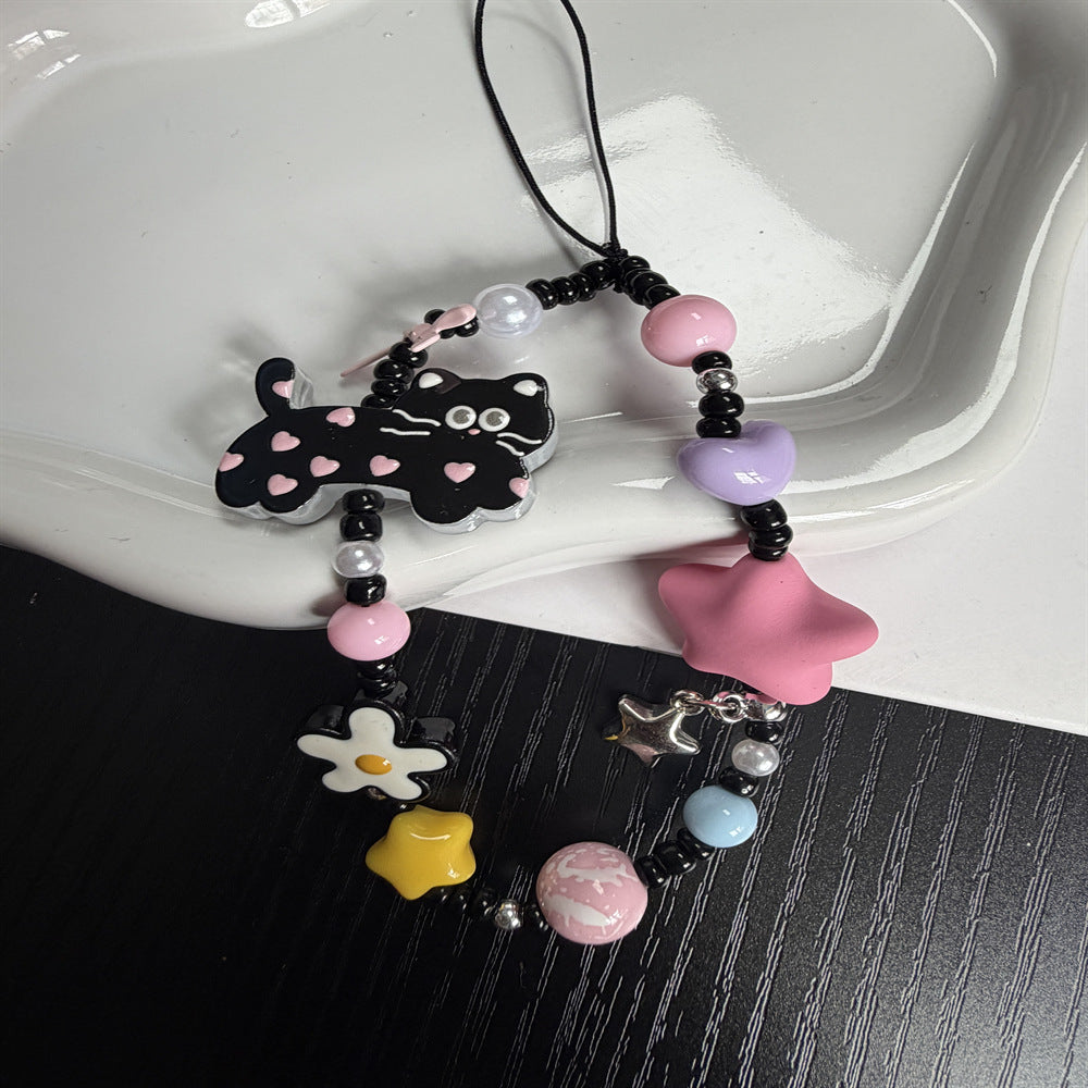 Beaded Dog Charm Keychain Kalsten