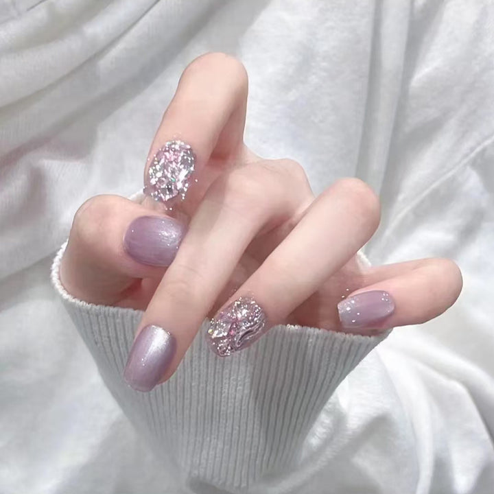 Artificial nail set with glitter and metallic effects Kalsten