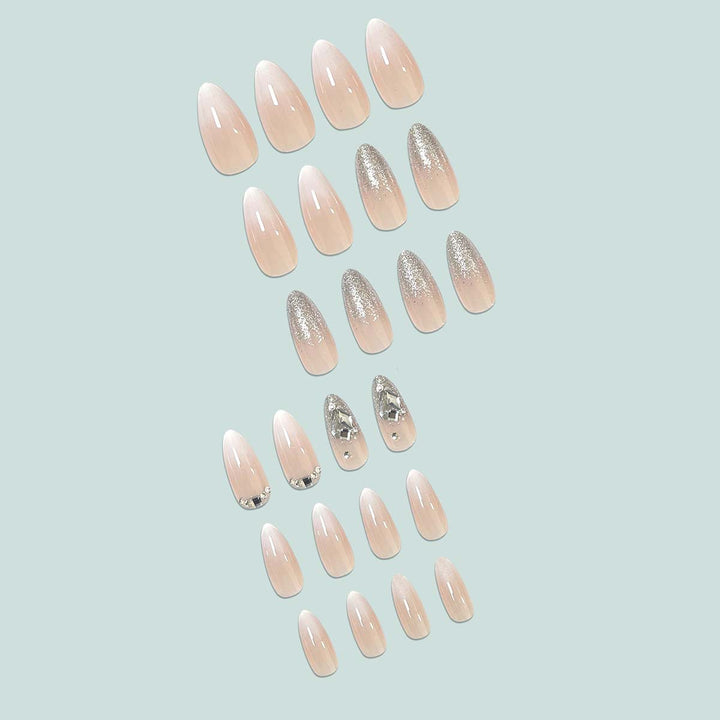 Glamorous Stiletto Artificial Nails with Glitter Details Kalsten