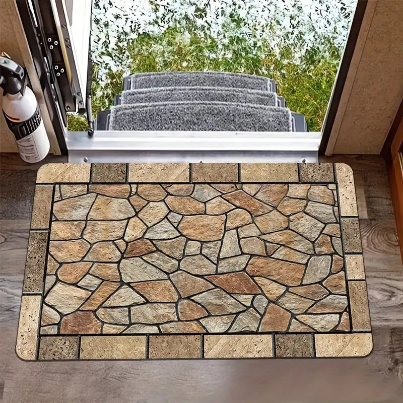 Decorative Stone-Look Entrance Mat