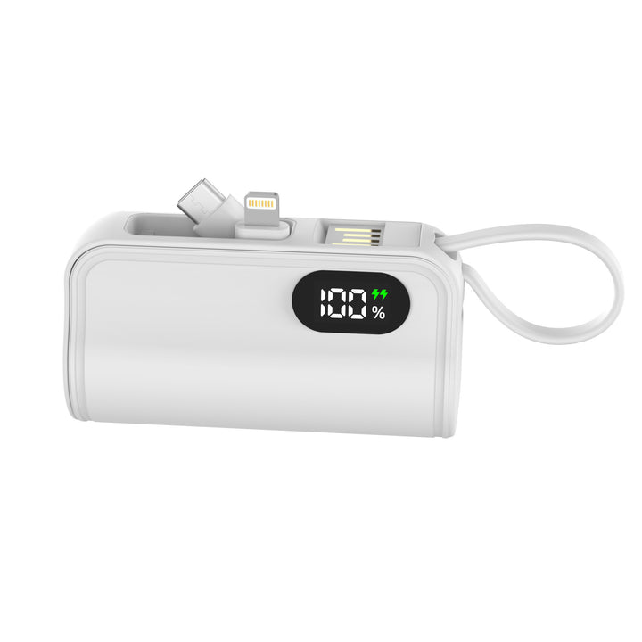 Portable power bank with integrated charging cable and digital capacity display Kalsten