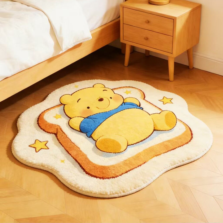 Cute Cartoon Bear-Themed Plush Area Rug