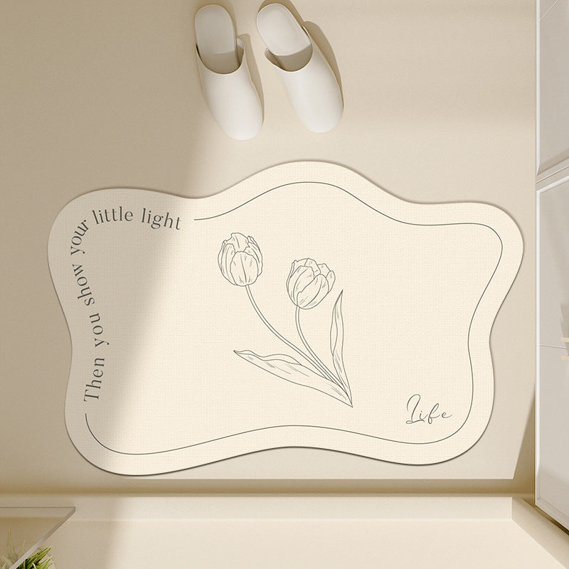 Floral-Inspired Decorative Bath Mat Kalsten