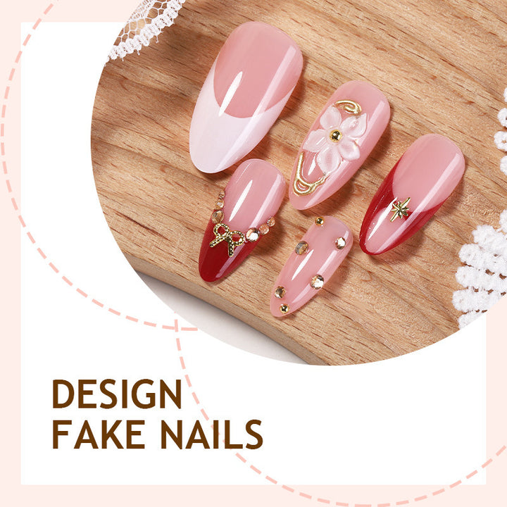 Artificial nail set with floral and glamorous accents Kalsten 1789119024