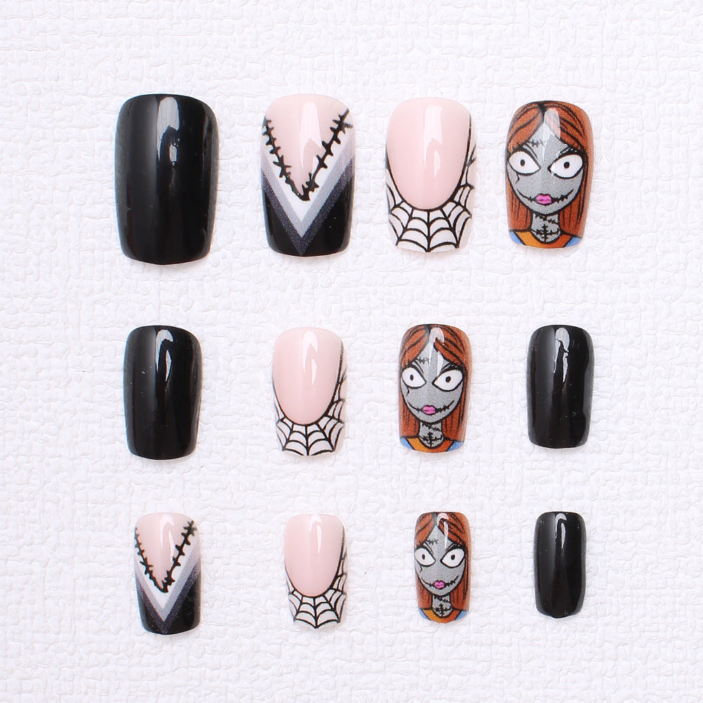 Artificial Nail Set with Creative Halloween Motifs and Playful 3D Designs Kalsten