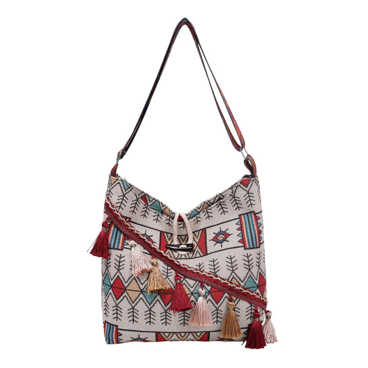 WoEthnic Patterned Flap Hobo Bag Kalsten