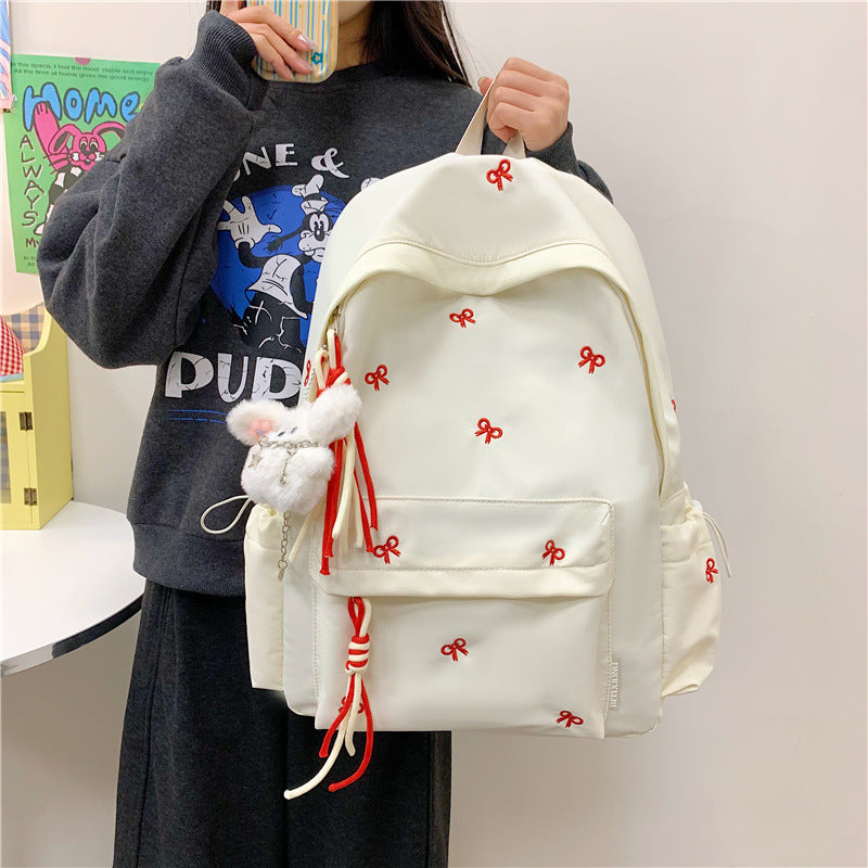 Backpack with Charming Bow Design and Practical Compartments Kalsten