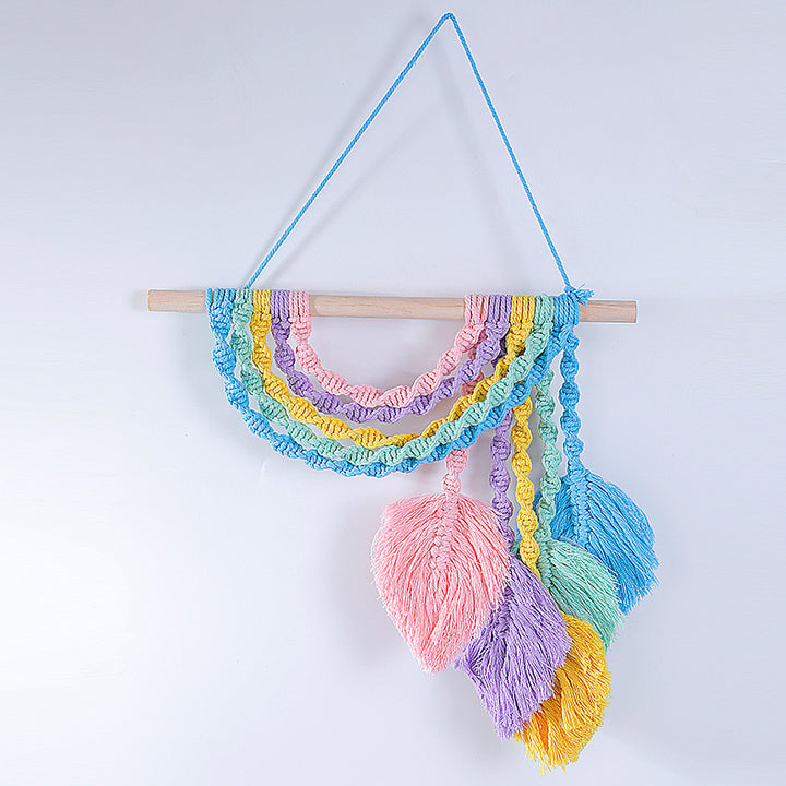 Macramé Wall Decor with Colorful Fringe Kalsten