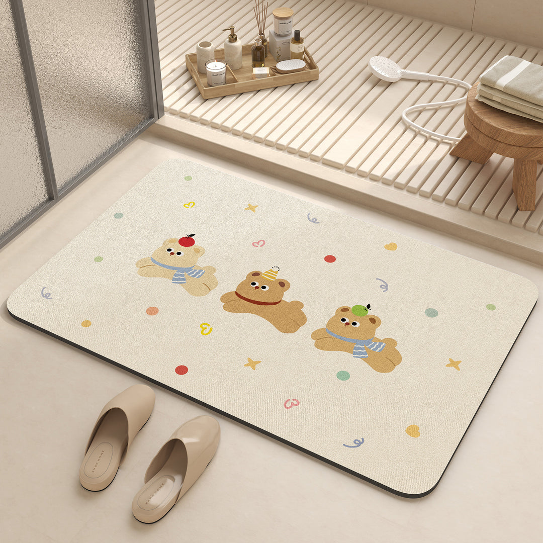 Playful Cartoon Dog-Themed Bath Mat Kalsten