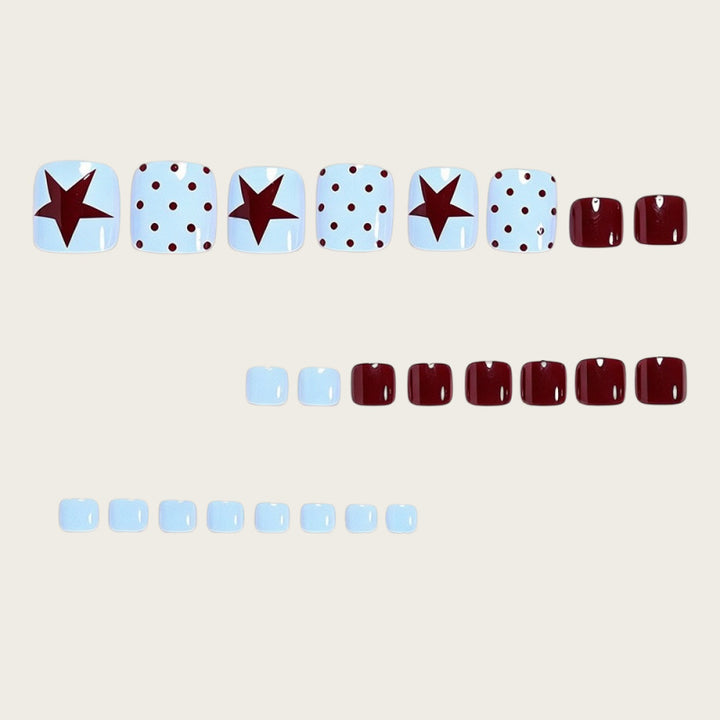 Creative foot art nails with maritime star design Kalsten