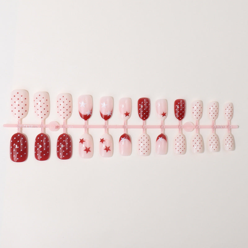 Decorative Star-Pattern Press-On Nails Kalsten