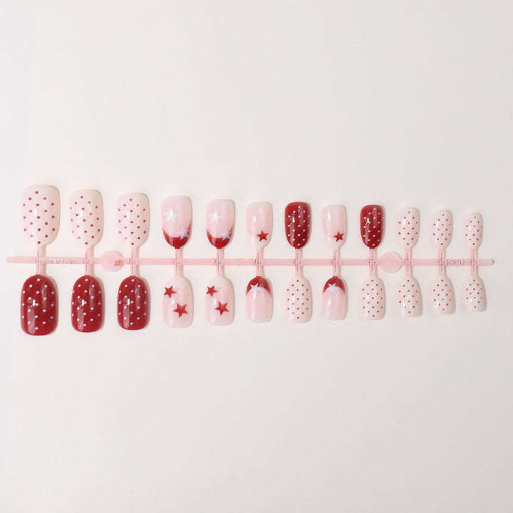 Decorative Star-Pattern Press-On Nails Kalsten