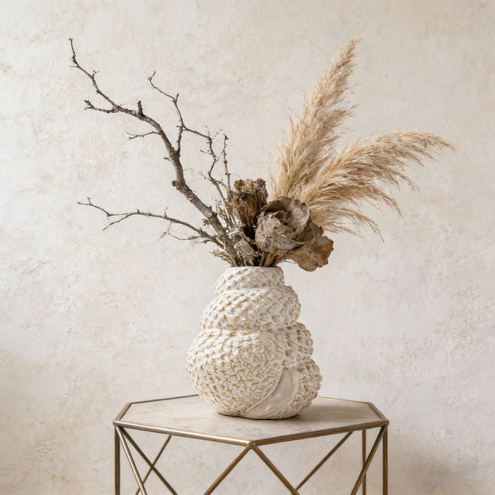 Handmade Layered Ceramic Shell Vase & Mini Planter