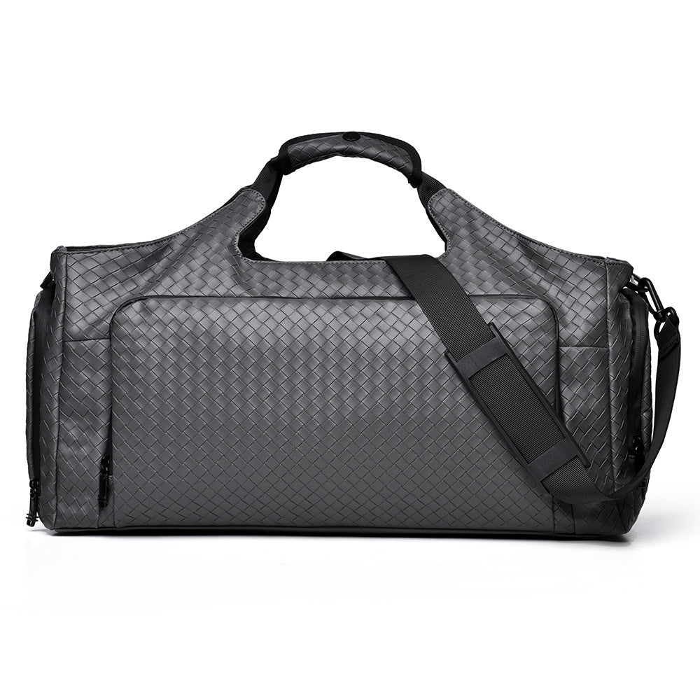 Woven Leather Travel Duffel Bag Kalsten