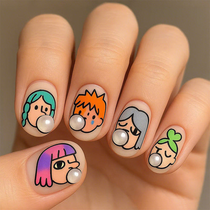Cartoon-Themed Press-On Nail Art Set kalsten