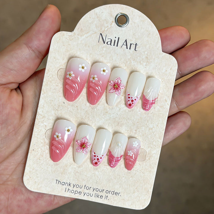 Artistic Floral Press-On Nail Set Kalsten