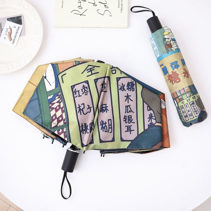 Ladies creative folding umbrella with comic motif Kalsten