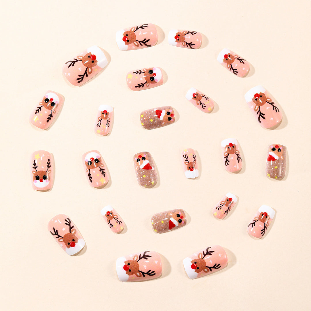Holiday-Themed 3D Reindeer Nail Art Set Kalsten