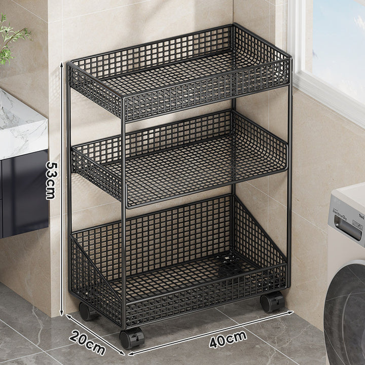 Compact Three-Tier Ventilated Metal Mesh Organizer Shelf for Countertop and Cabinet